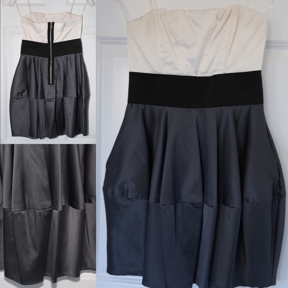 Strapless Black and white Short/mini dress!